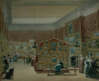 Interior of the Gallery of the New Society of Painters in Watercolour, Old Bond Street, 1834 by George the Elder Scharf